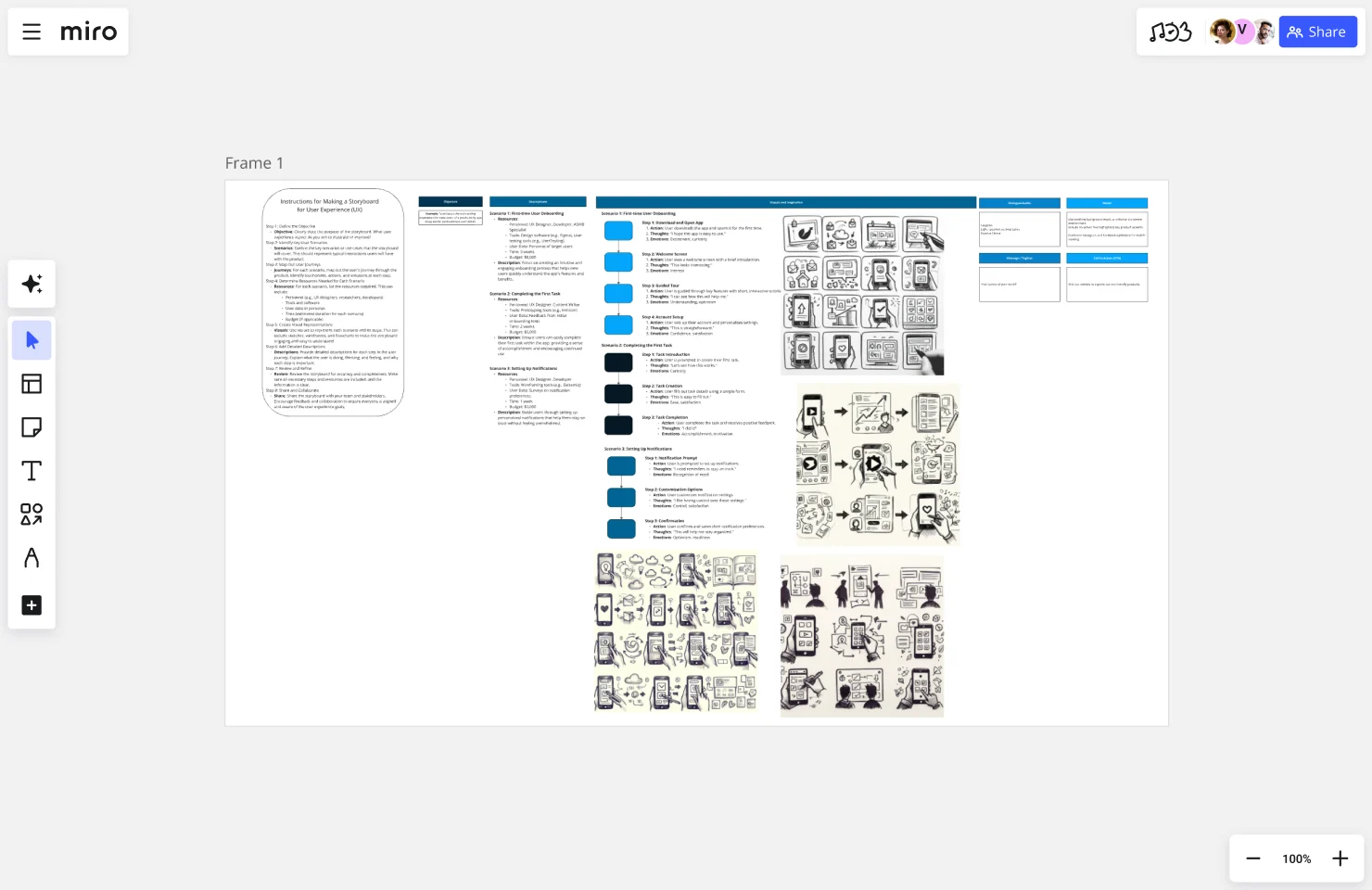 Storyboard user experience web