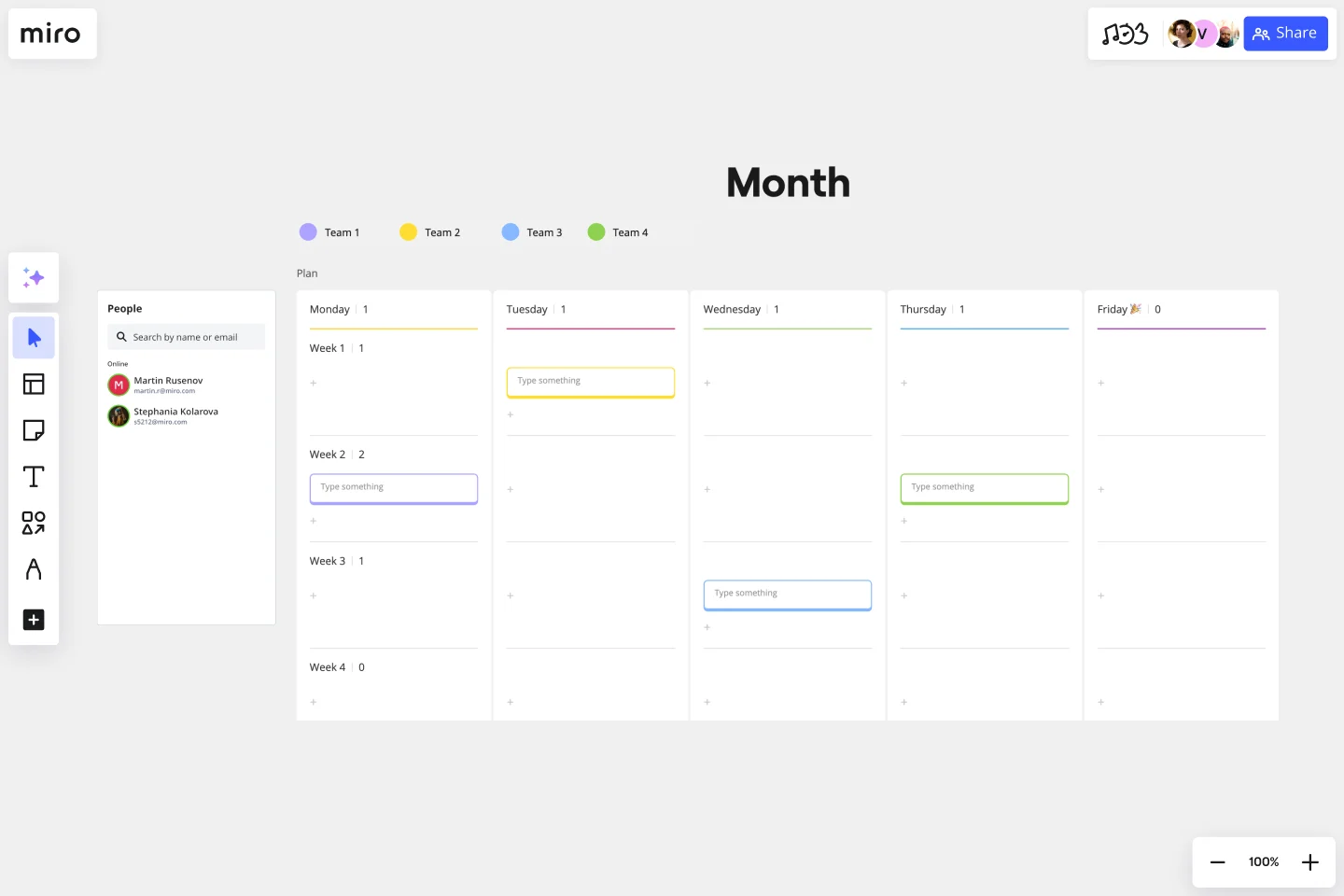 Monthly Planner Template | Miro