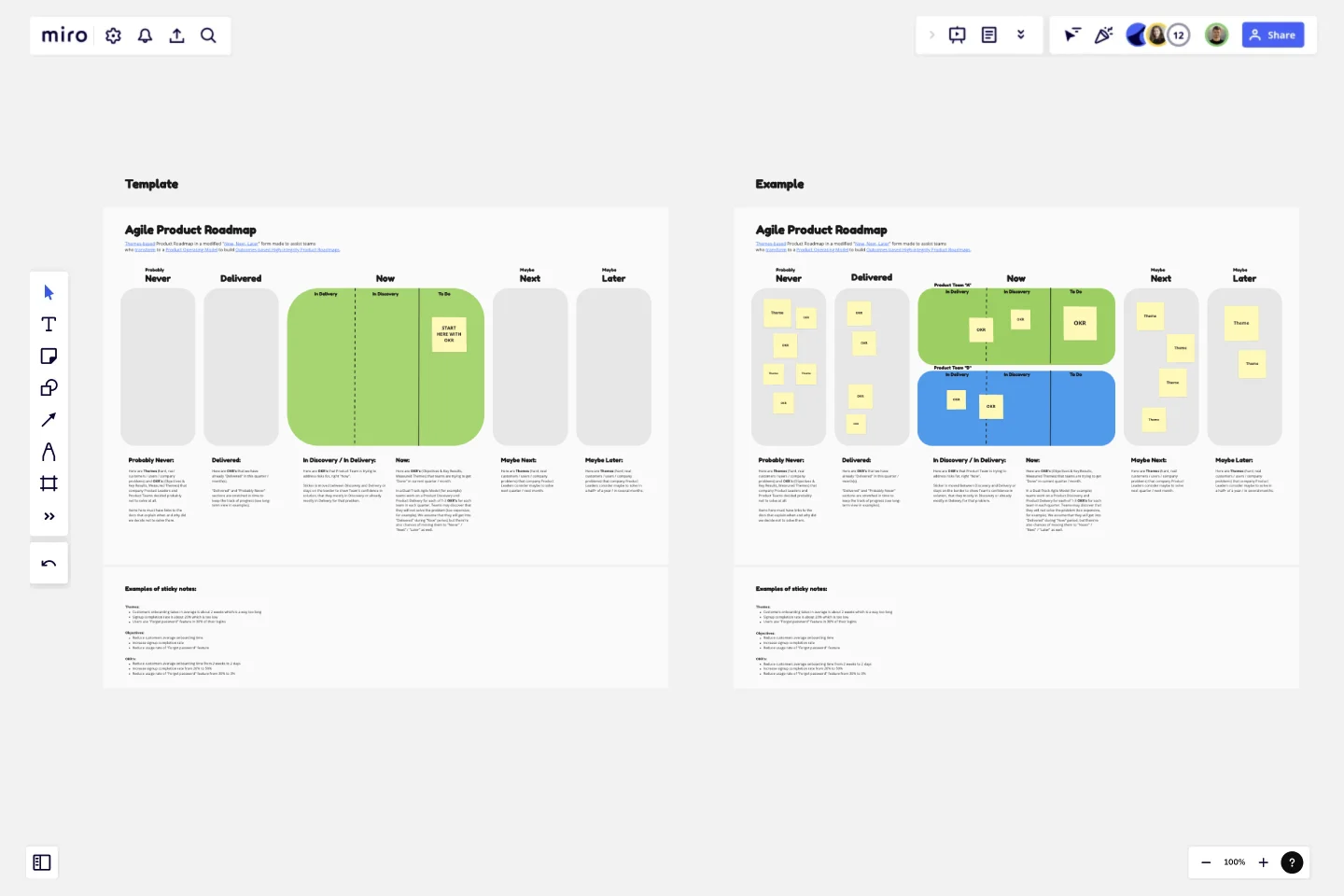 Agile Product Roadmap (Now, Next, Later) template