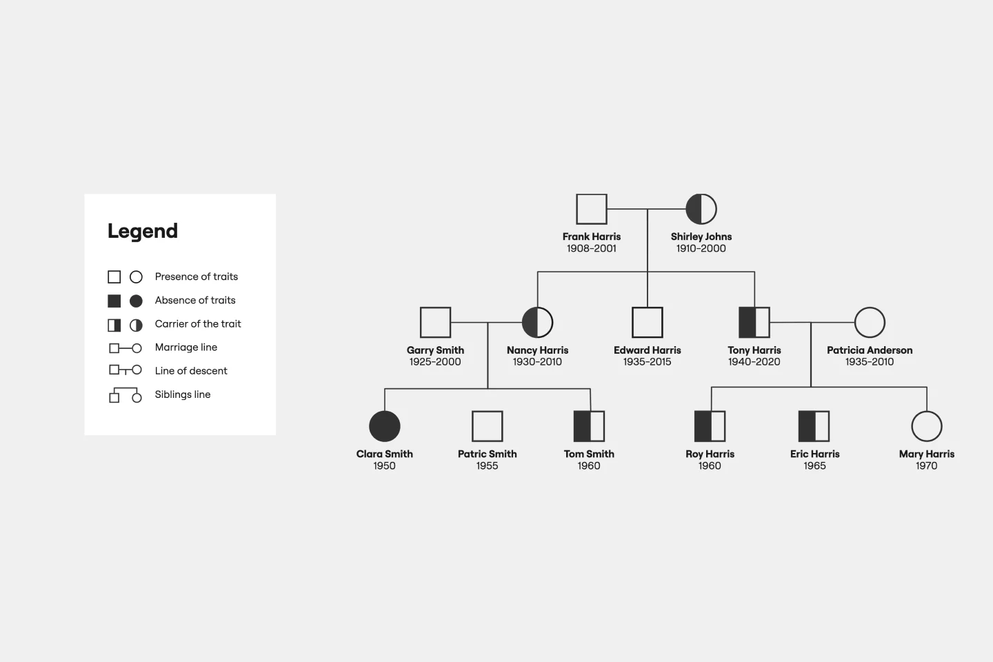 pedigree diagram template