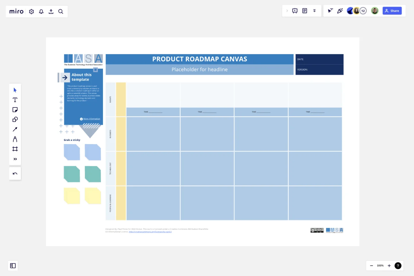 IASA - Product Roadmap Canvas template