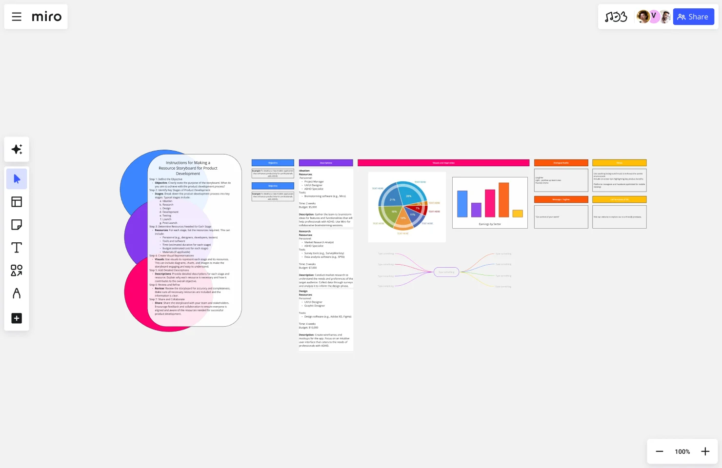 Storyboard product development web