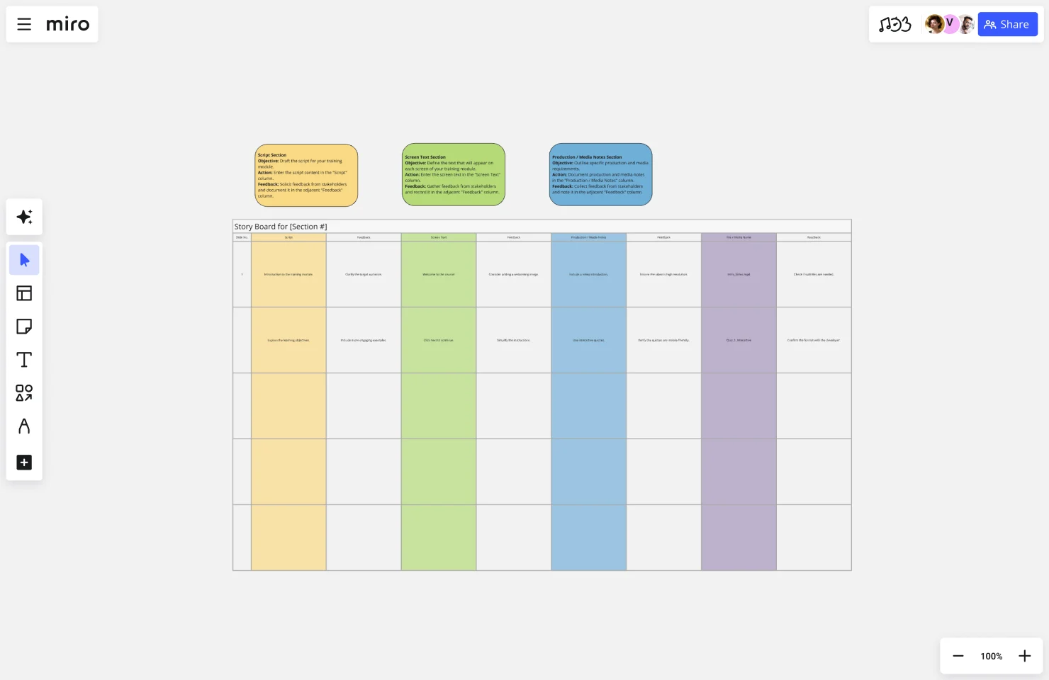 Storyboard educational web