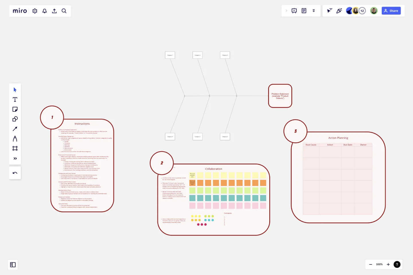 Fishbone Diagram for Quality Control template