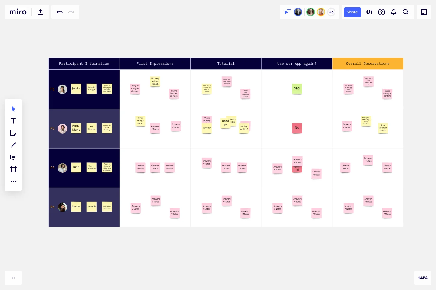 miro research plan template, product research template