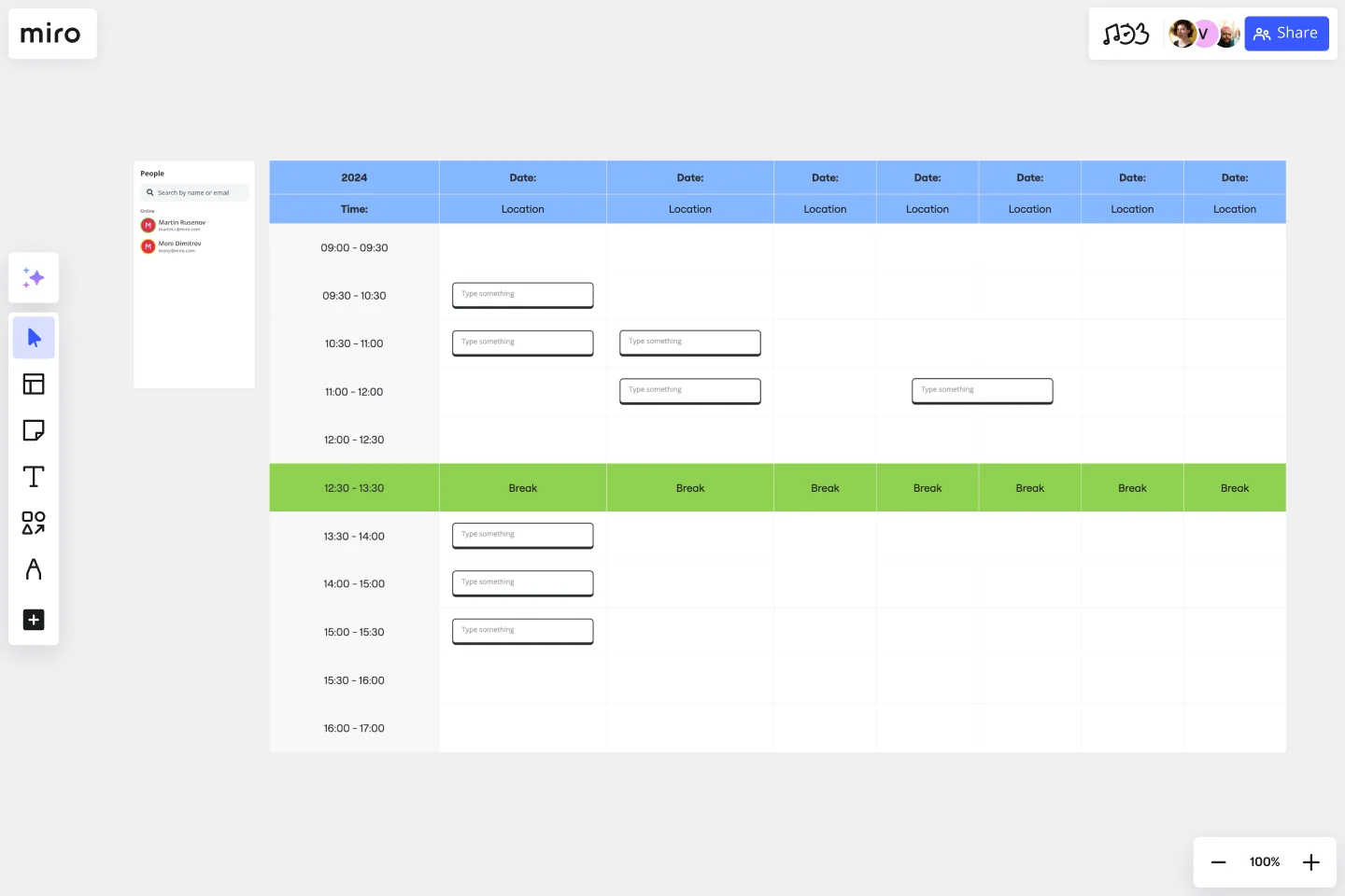 SCHEDULE TEMPLATE -web