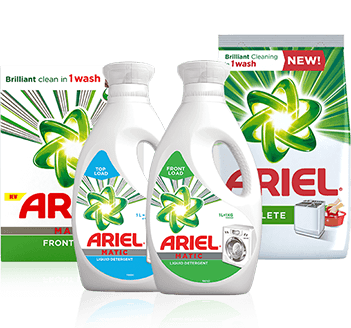 Use Ariel powder and liquid detergents instead of washing soda