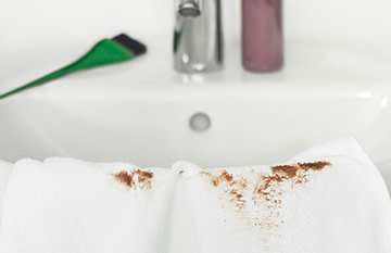 How to remove hair dye stains