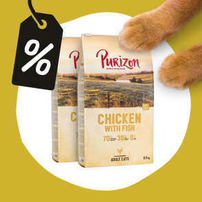 10 € popusta na 2 x 6,5 kg Purizon suho hrano za mačke