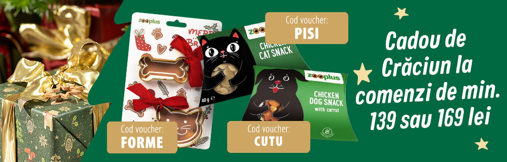 Aplică în coș codul preferat pentru cadou: PISI, CUTU sau FORME