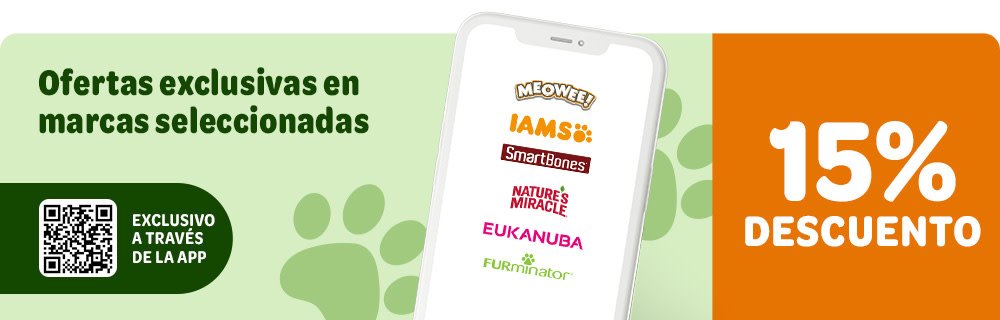 15 % descuento en marcas de calidad para tu perro y gato