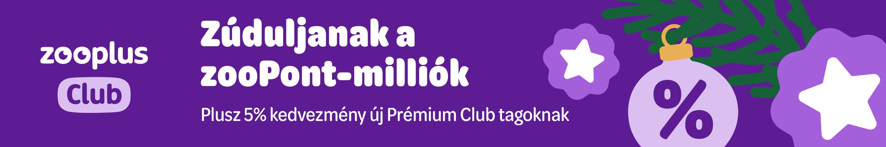 zooplus Club - Plusz 5% kedvezmény új Prémium Club tagoknak
