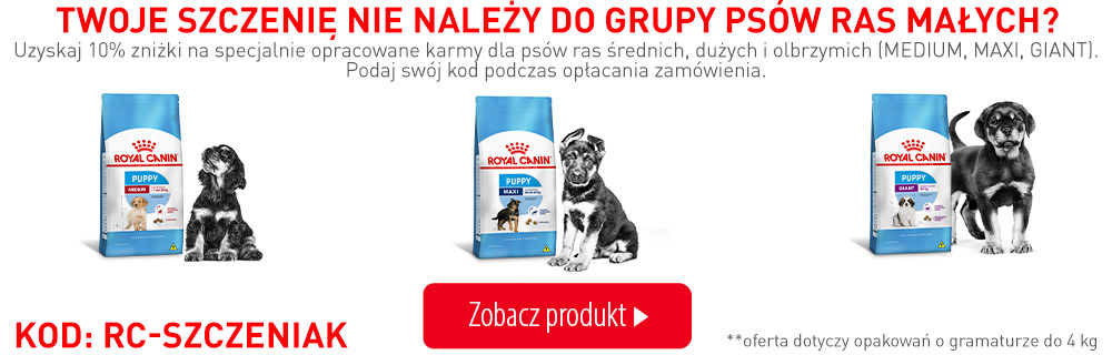Twoje szczenię nie należy do grupy psów ras małych?
