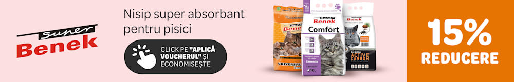 15% reducere la Benek - Nisip super absorbant pentru pisici. Click pe "Aplică voucherul și economisește".