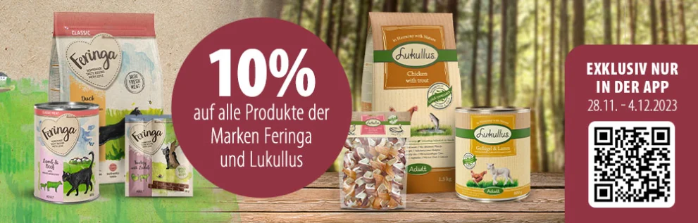 10% Rabatt auf Feringa & Lukullus in der zooplus-App