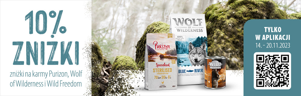 10% zniżki na karmy Purizon, Wolf of Wilderness i Wild Freedom