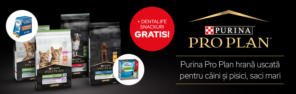 Pro Plan hrană uscată, sac mare + Dentalife snackuri gratis!