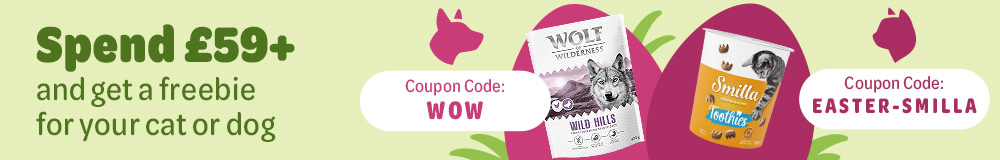 Spend £59+ and get a freebie for your cat or dog
