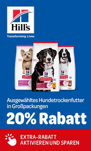 20% Rabatt! Ausgewähltes Hill's Science Plan Hundetrockenfutter in Großpackungen. Extra-Rabatt aktivieren und sparen.