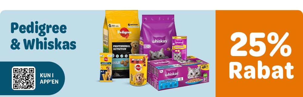 Whiskas og Pedigree - 25%