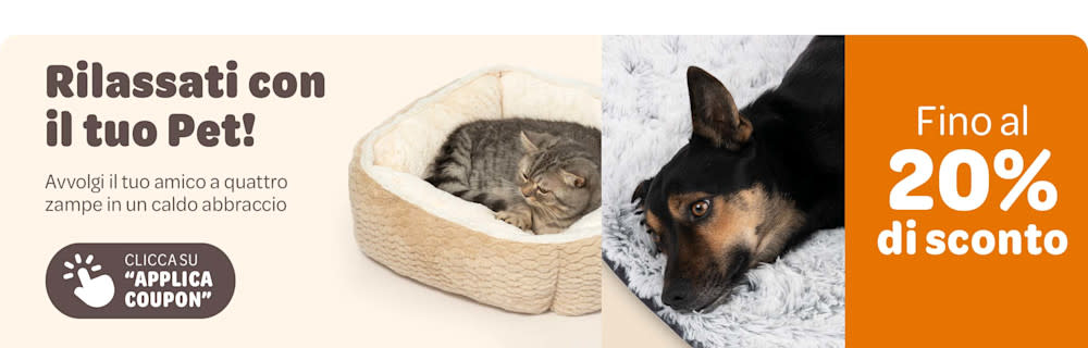 Accessori caldi e confortevoli per il freddo: fino al 20% di sconto per cani e gatti.