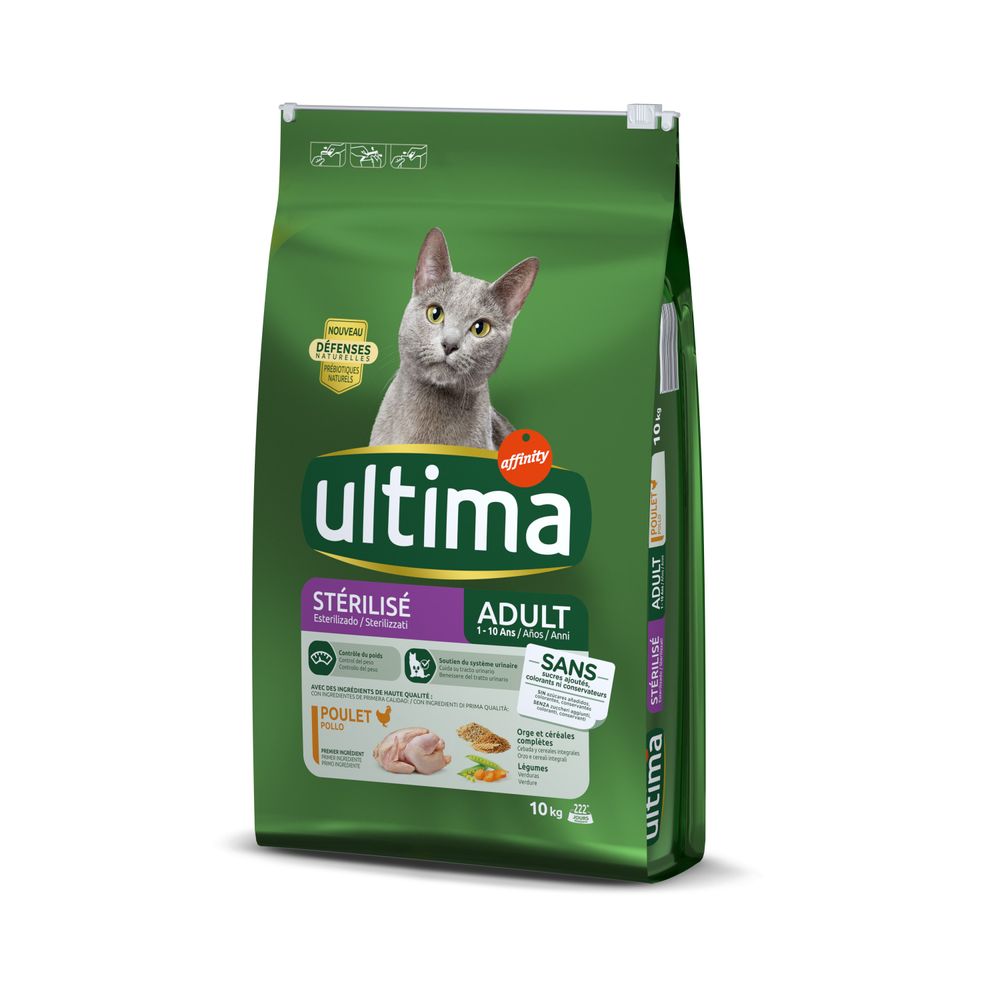 Ultima Stérilisé, poulet, orge pour chat