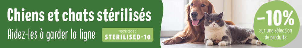 aliments pour chiens et chats stérilisés en offre
