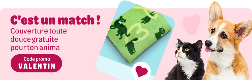 C'est un match ! Couverture toute douce gratuite pour ton anima. Code promo: Valentin