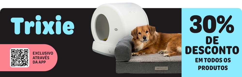 30 % de desconto em todos os produtos Trixie através da App 