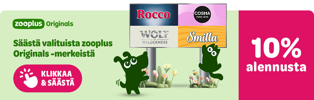 10% alennusta. zooplus Originals. Säästä valituista zooplus Originals -merkeistä. Klikkaa & säästä.