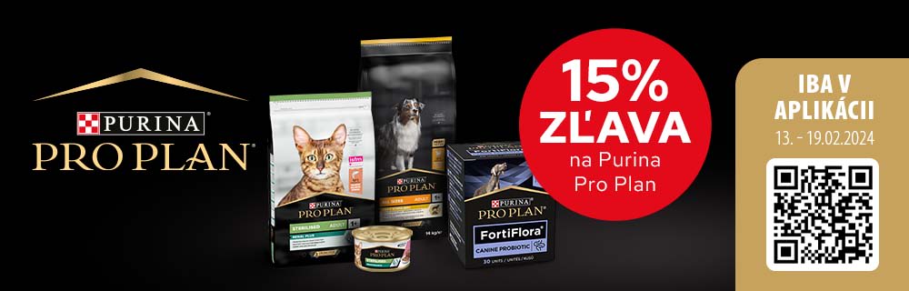 15% zľava na produkty Purina Pro Plan