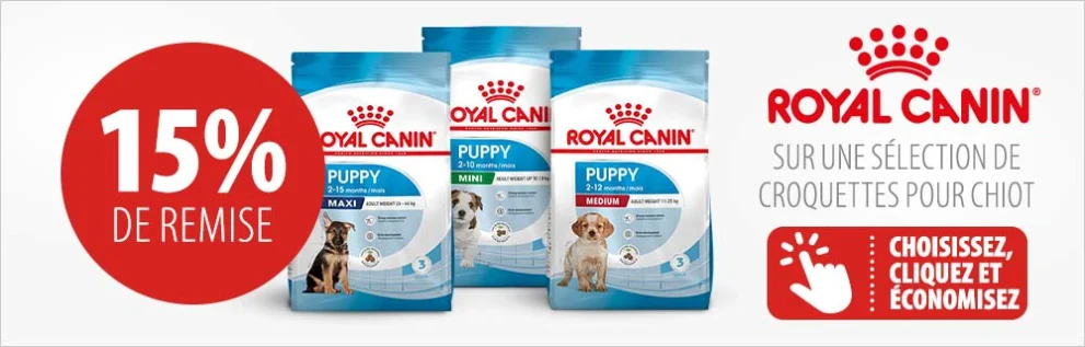 15 % de remise Royal Canin puppy
