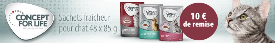 Sachets Concept for Life 48 x 85 g pour chat : 10 € de remise !