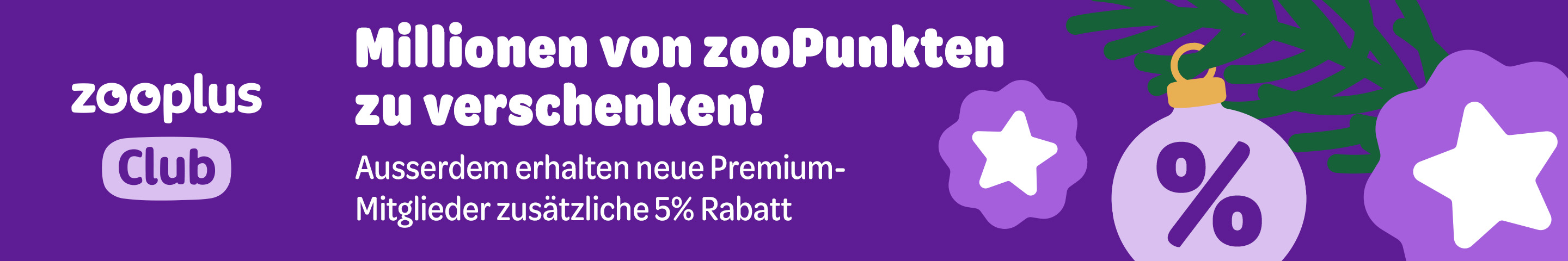 zooplus Club. Millionen von zoopunkten zu verschenken! Ausserdem erhalten neue Premium-Mitglieder zusätzliche 5% Rabatt