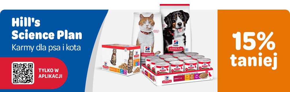 15% rabatu na karmę Hill's Science Plan dla psów i kotów przy zakupie w aplikacji zooplus