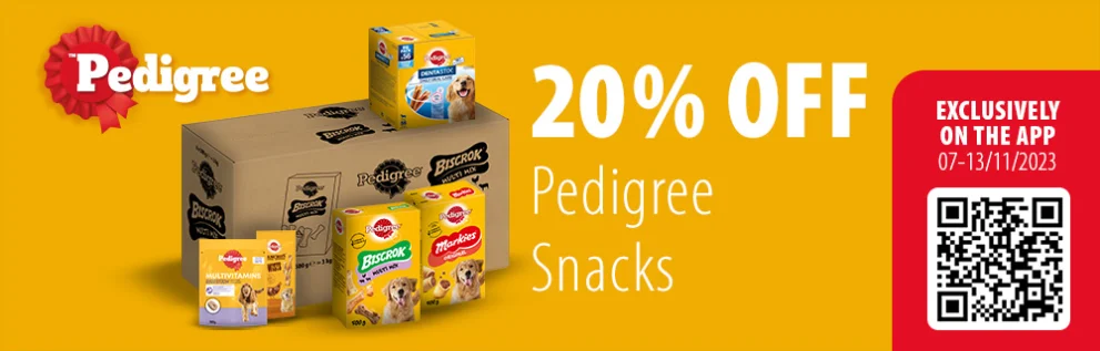 20% discount on Pedigree Snacks