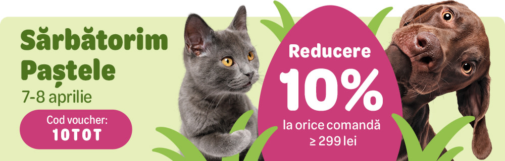 Sărbătorim Paștele. Reducere 10% la orice comandă de min. 299 lei. Cod voucher: 10TOT