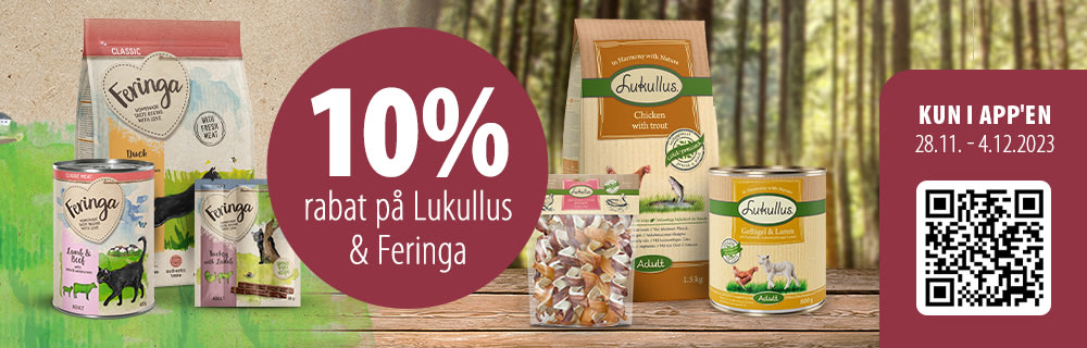 10% rabat på Lukullus og Feringa via app'en!