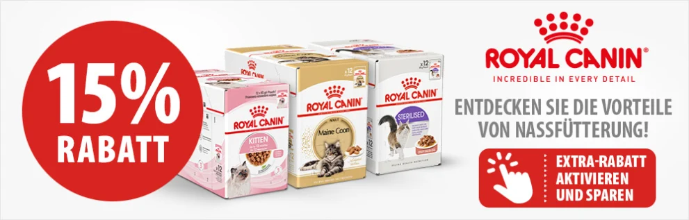 15% Rabatt auf Royal Canin Nassfutter für Katzen