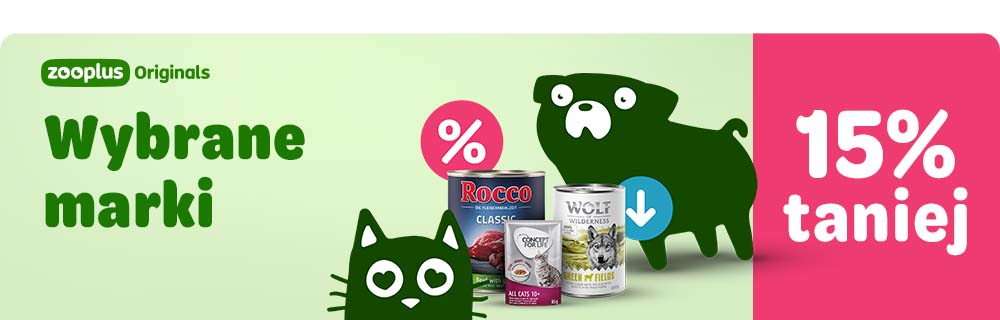 Wybrane marki zooplus Originals 15% taniej.