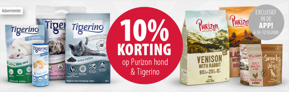 10% korting Purizon & Tigerino