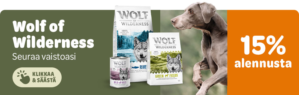 15% alennusta. Wolf of Wilderness, seuraa vaistoasi. Klikkaa & säästä.