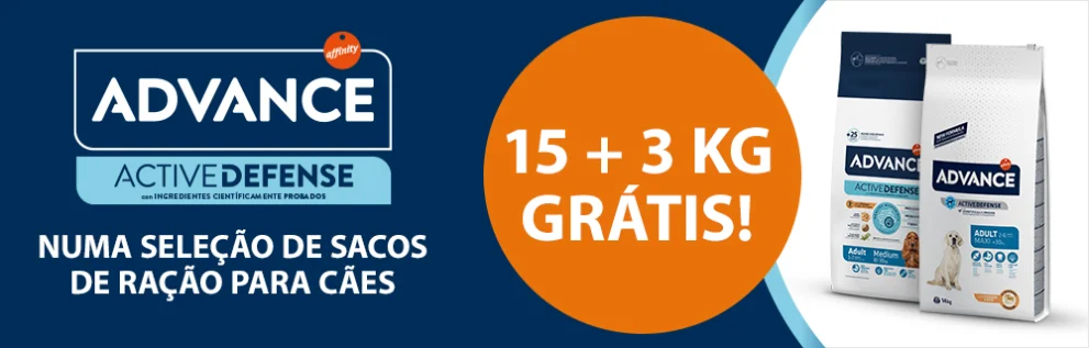 Advance 18 kg ração para cães em promoção: 15 + 3 kg grátis!