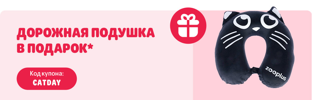 Подушка для путешествий в подарок. Код купона CATDAY. При заказе от 59 €