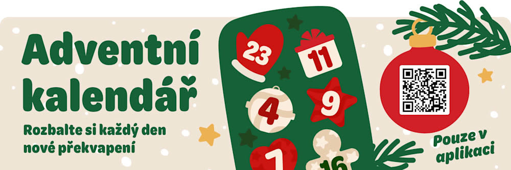 Adventní kalendář. Rozbalte si každý den nové překvapení! Pouze v aplikaci.