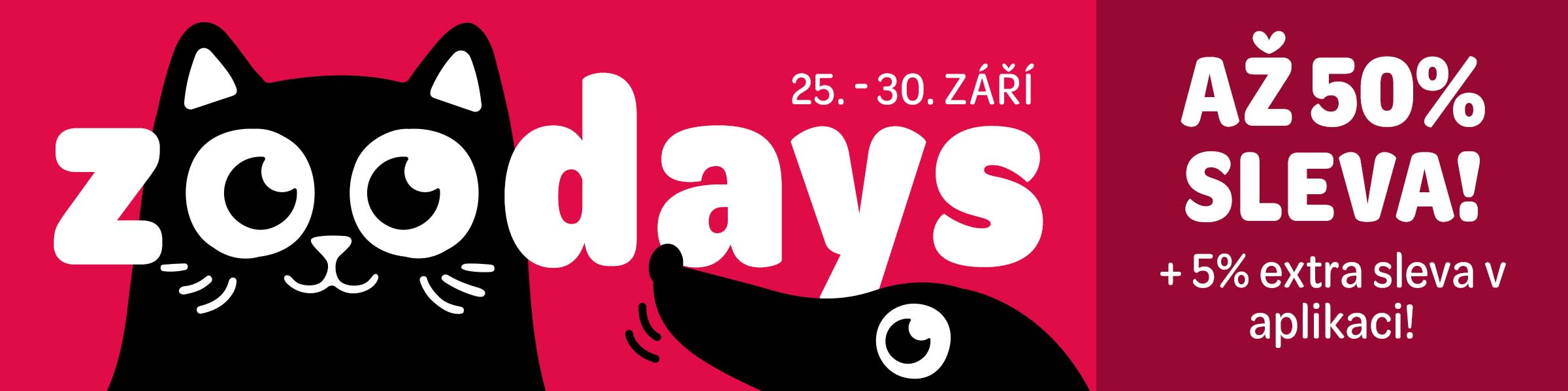 zoodays - 25-30 září. Až 50% sleva + 5% extra sleva na nákup v aplikaci