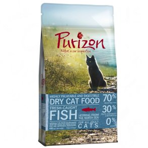 Purizon Adult сухой корм для кошек с рыбой, 400 г в подарок!