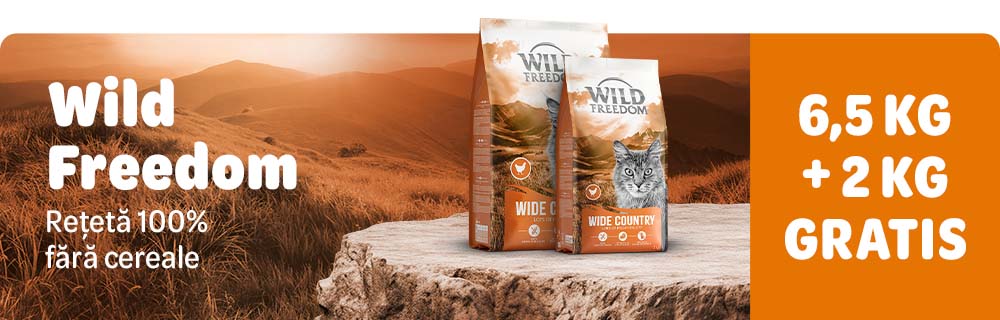 Wild Freedom 6,5 kg + 2 kg gratis. Rețetă 100% fără cereale.