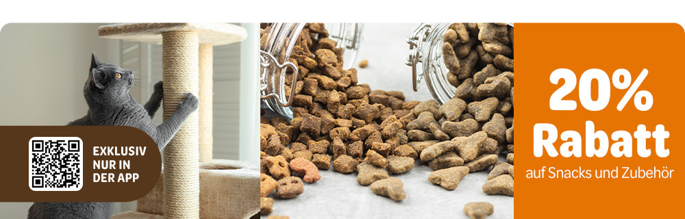 20% auf Snacks & Zubehör in der zooplus App