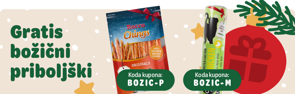 Gratis božični priboljški. Koda kupona: BOZIC-P, Koa kupona: BOZIC-M